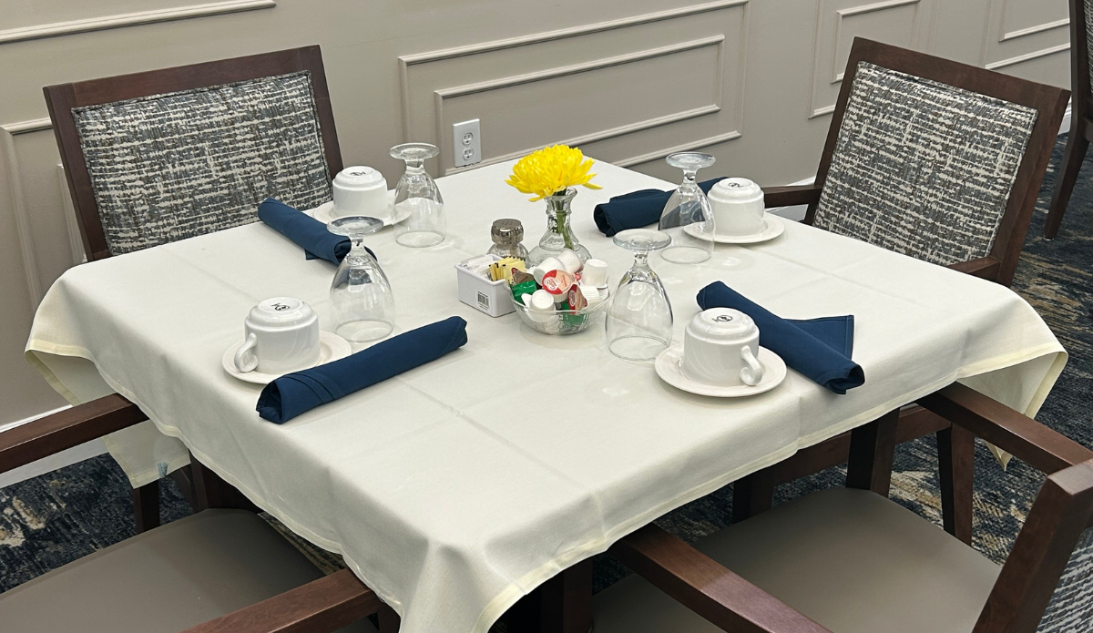 dining table with four chairs