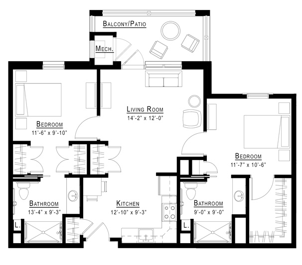 Two Bedroom Floor Plan